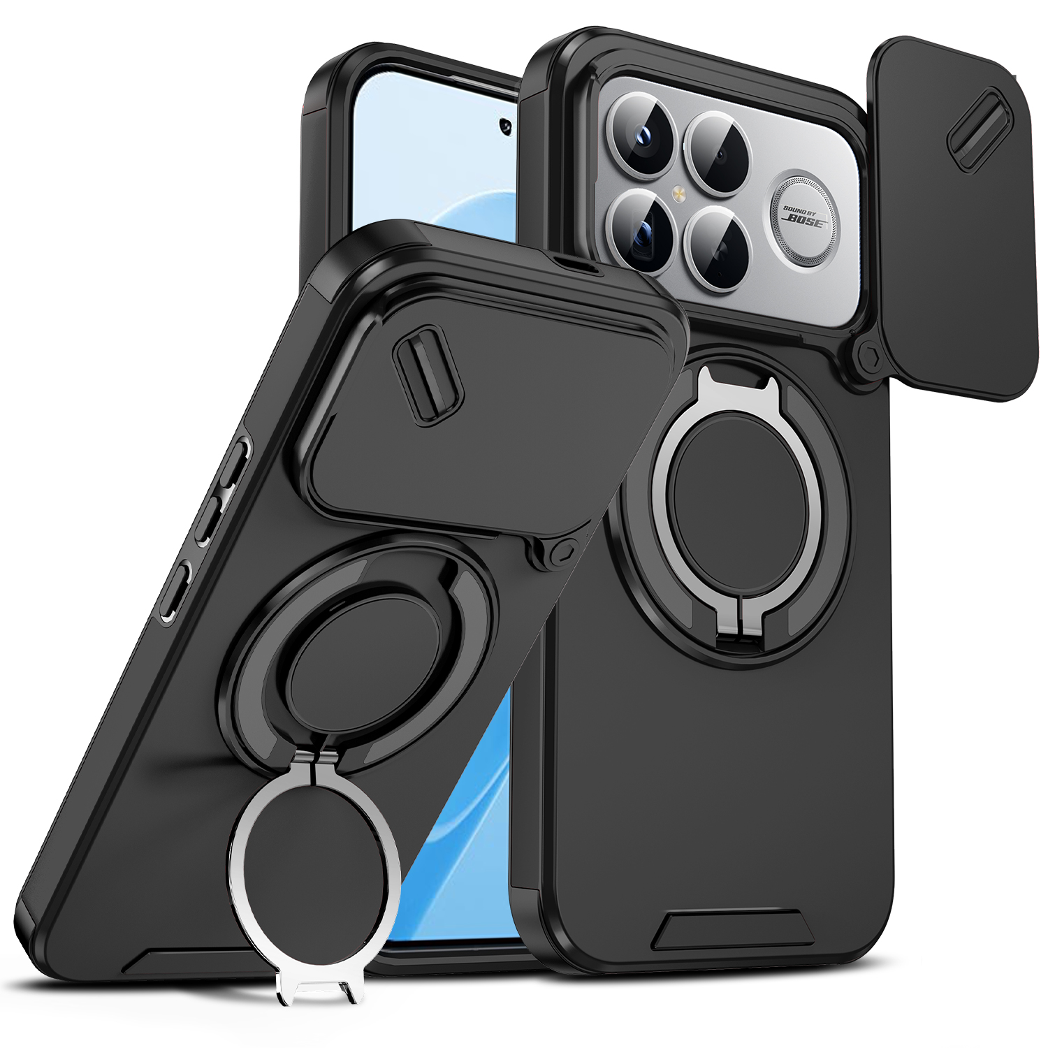 Camera Lens Protector - Magnetic Wireless Charging Ring Stand Phone
