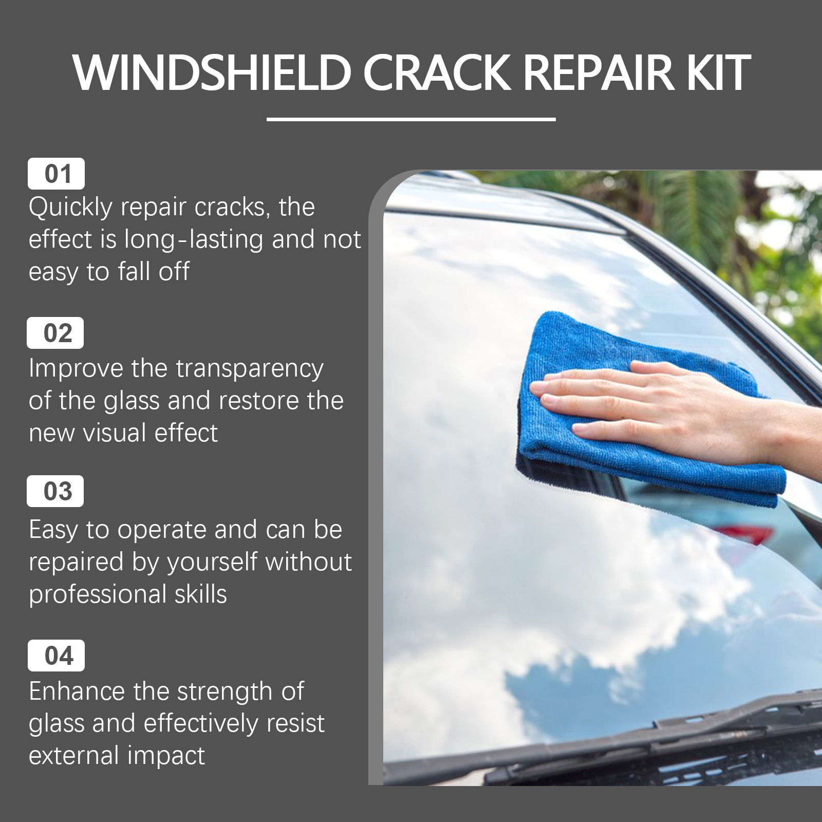 Car Windshield Crack Repair Re - Liquid Uv Glue Kit のレビューと価格