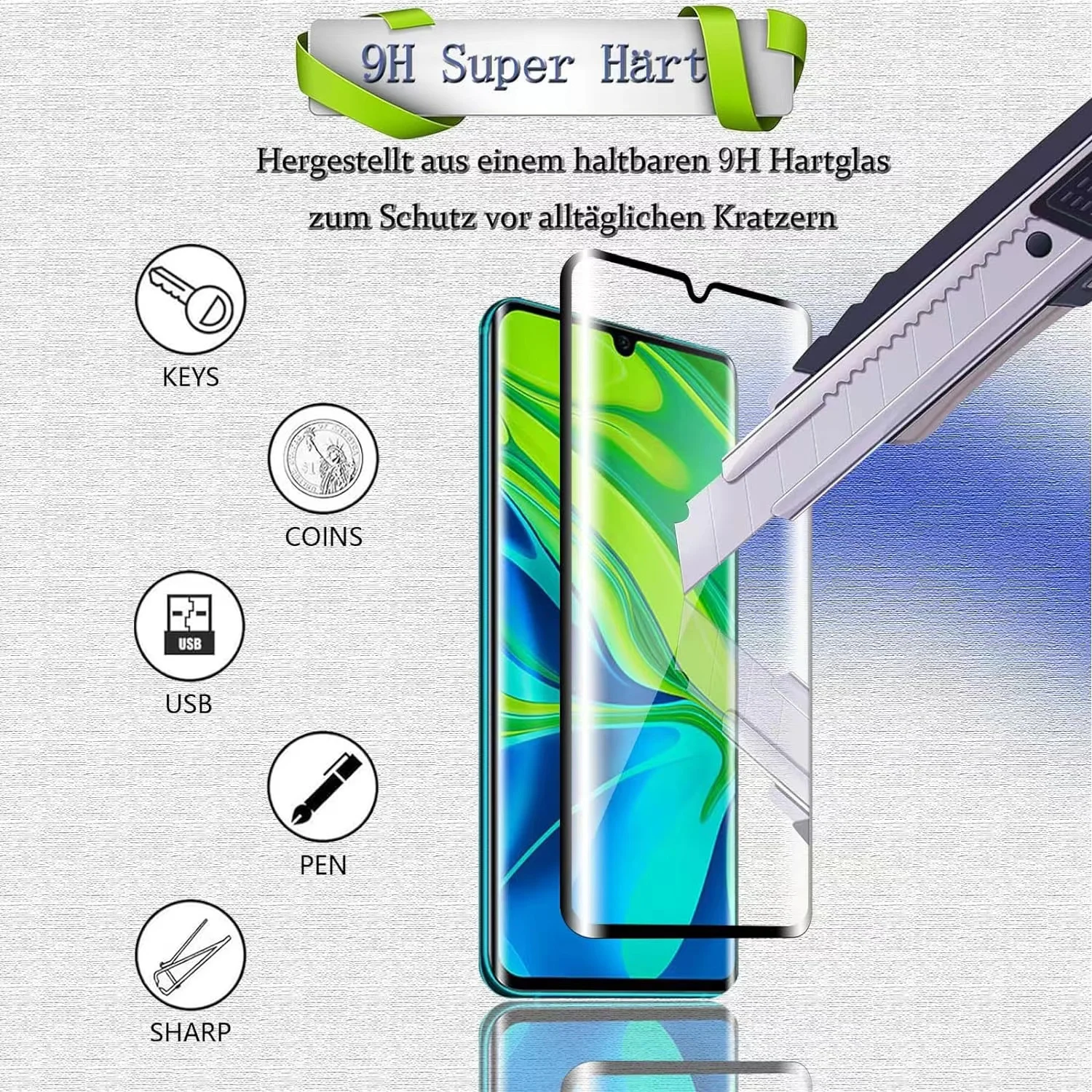 6IN1 For Xiaomi Mi 10 Glass Mi - Curved Edge Screen のレビューと価格