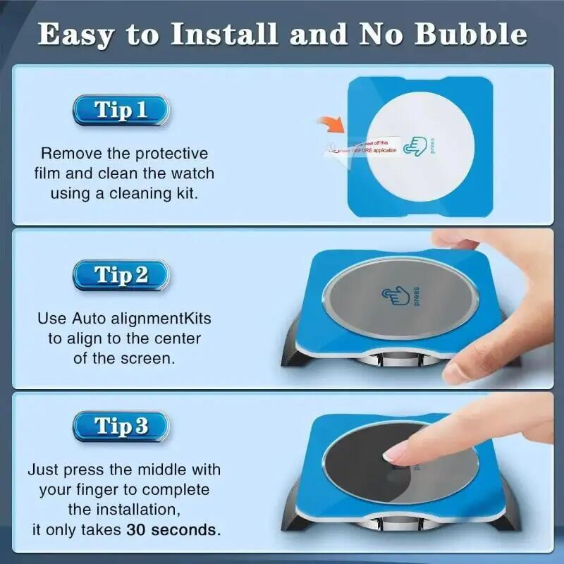 1-3Pcs Easy to Install Tempere - Smartwatch Screen Film のレビューと価格
