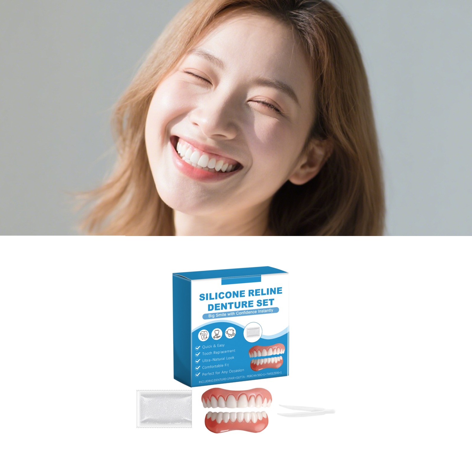 Denture Full Set Over Gums Kit - Full Cover Adhesive のレビューと価格