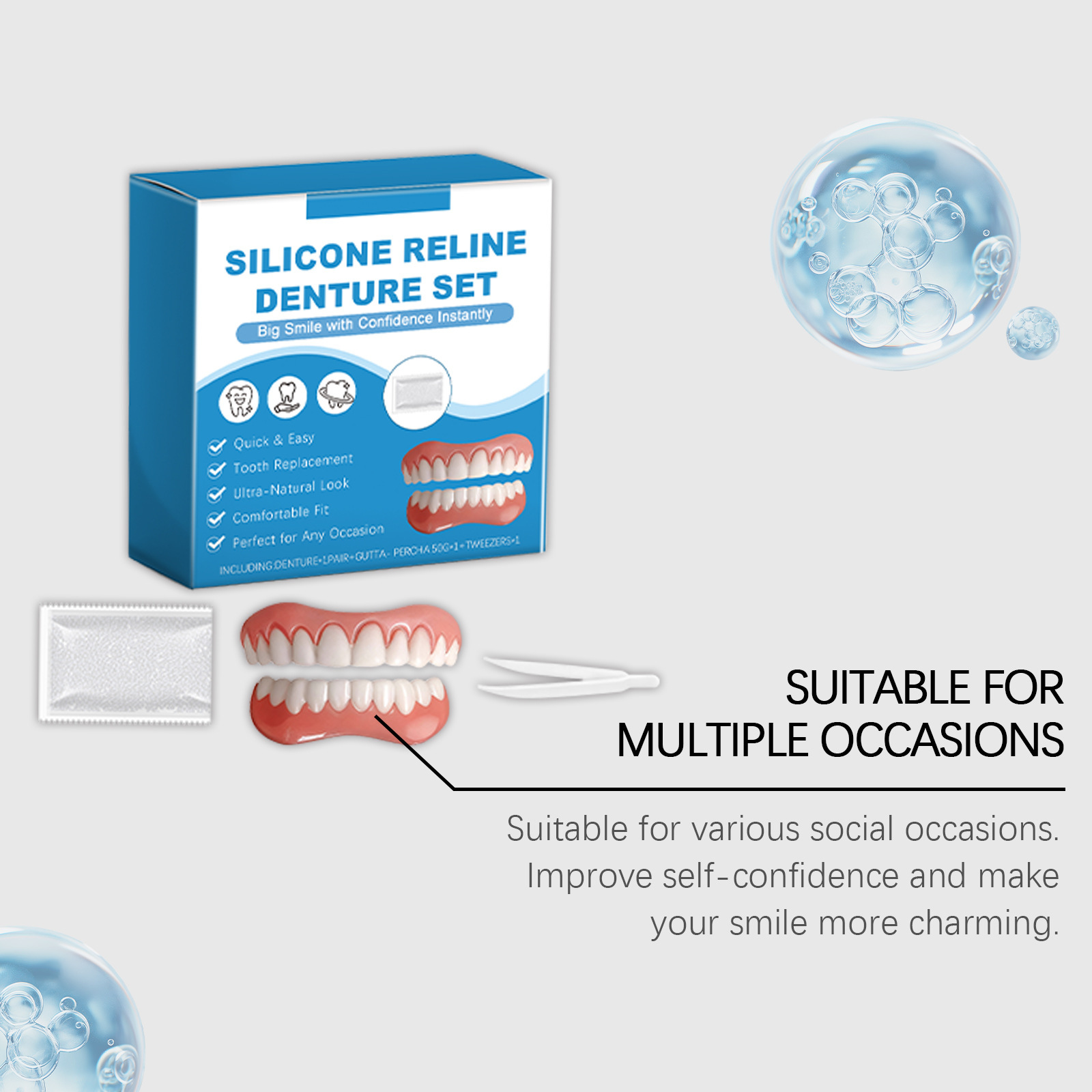 Denture Full Set Over Gums Kit - Full Cover Adhesive のレビューと価格