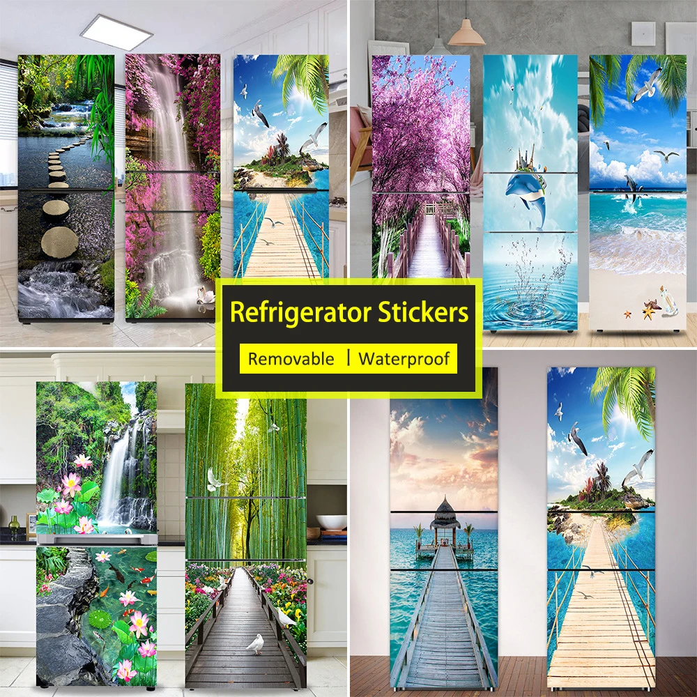 Seaside Beach Fridge Sticker F - Full Cover Adhesive のレビューと価格