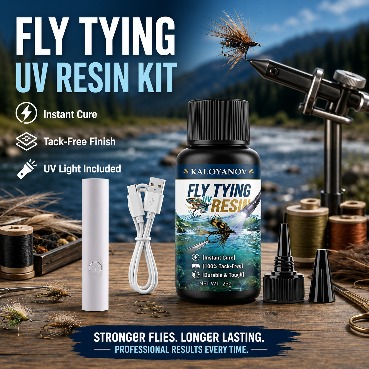 UV Resin Fly Tying Kit with US - Liquid Uv Glue Kit のレビューと価格