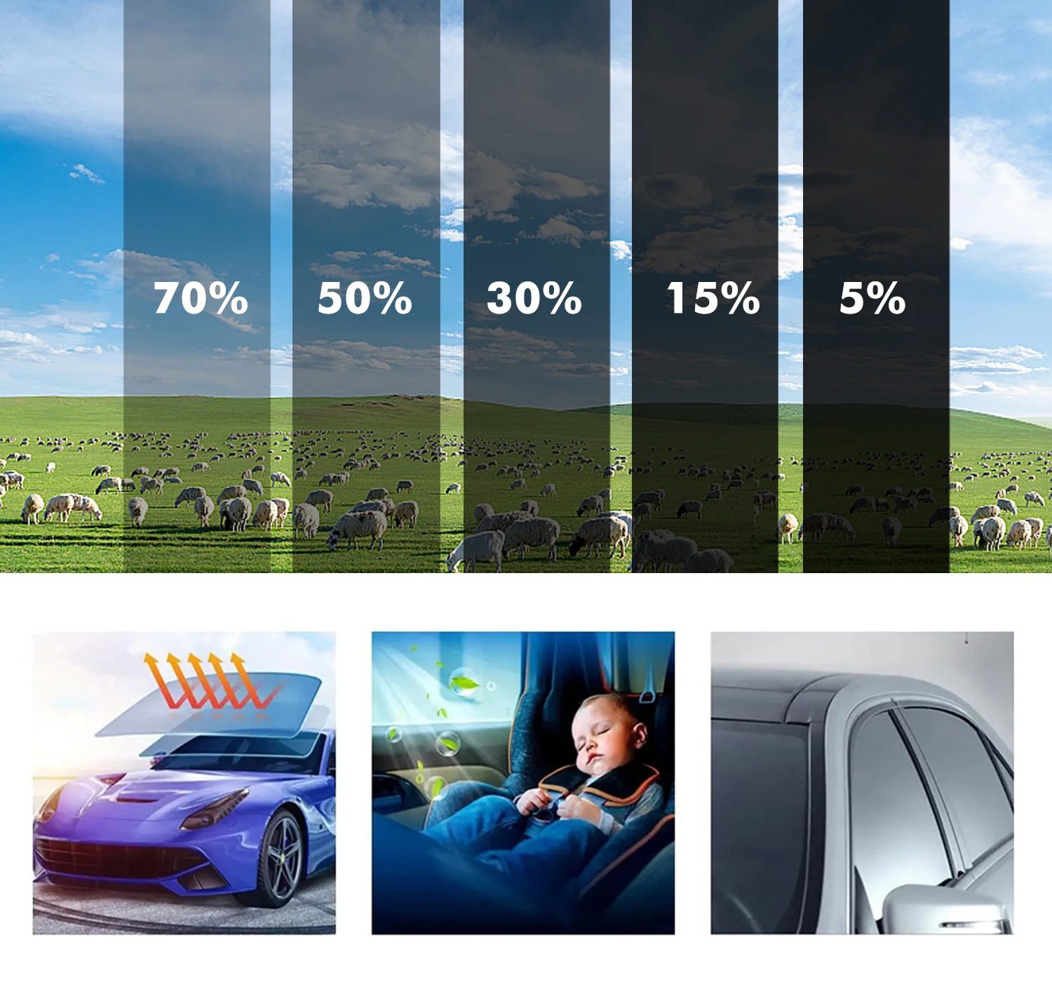 50cmx3m Car Window Privacy Tin - Glass Protector Auto のレビューと価格