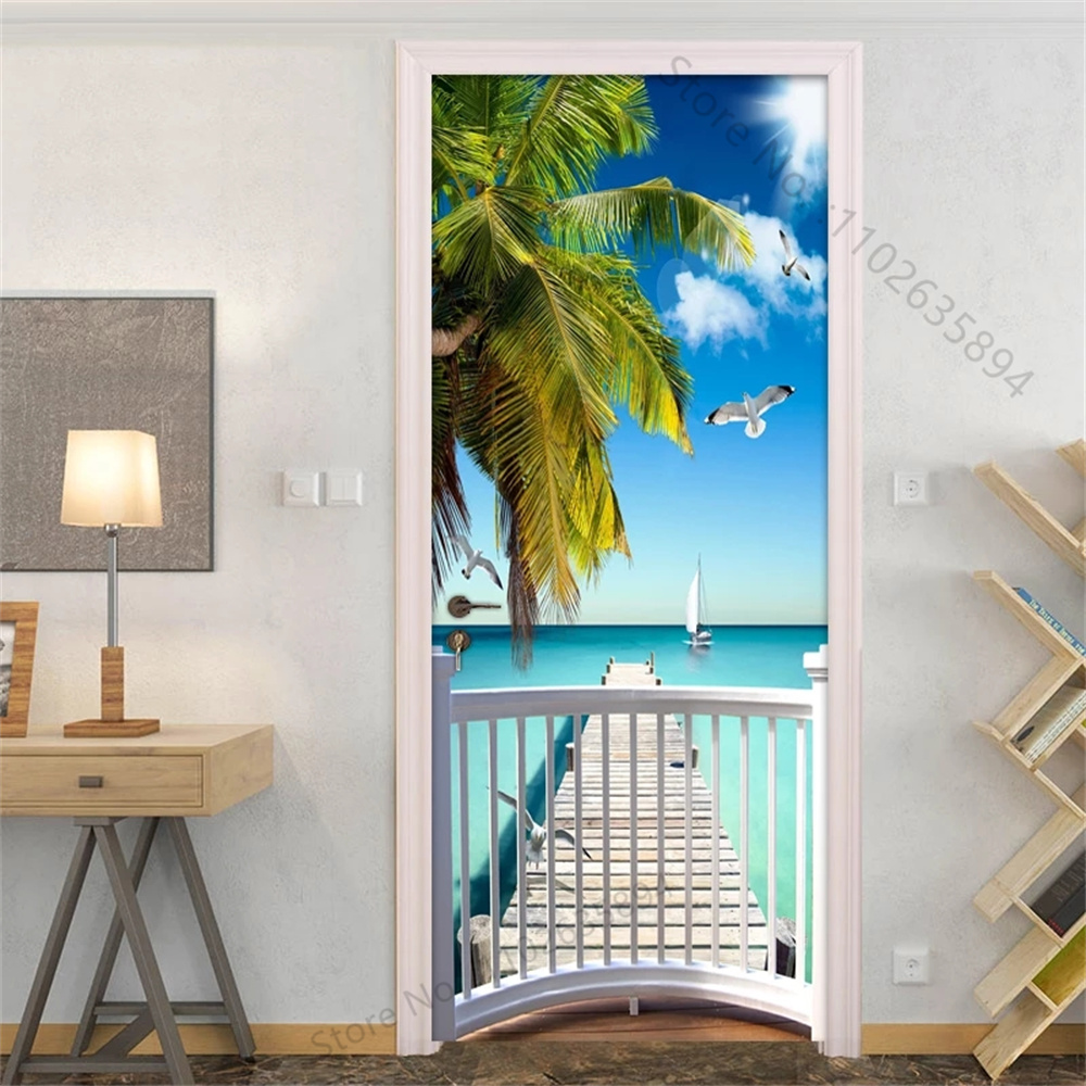 Natural Scenery Beach Waterfal - Full Cover Adhesive のレビューと価格